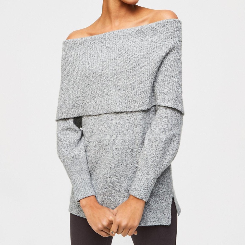 LOFT Foldover Off the Shoulder Sweater